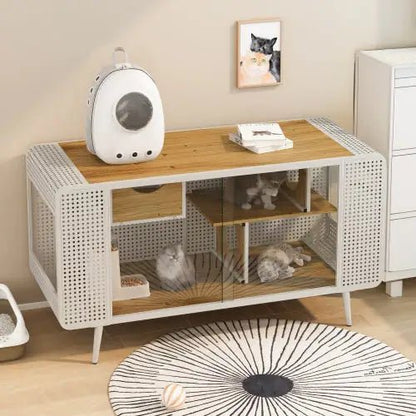 Spacious Cat Houses With Tempered Glass Are Suitable For Living Rooms, Hallways, Dens, And Other Spaces - Regenerative Marketplace