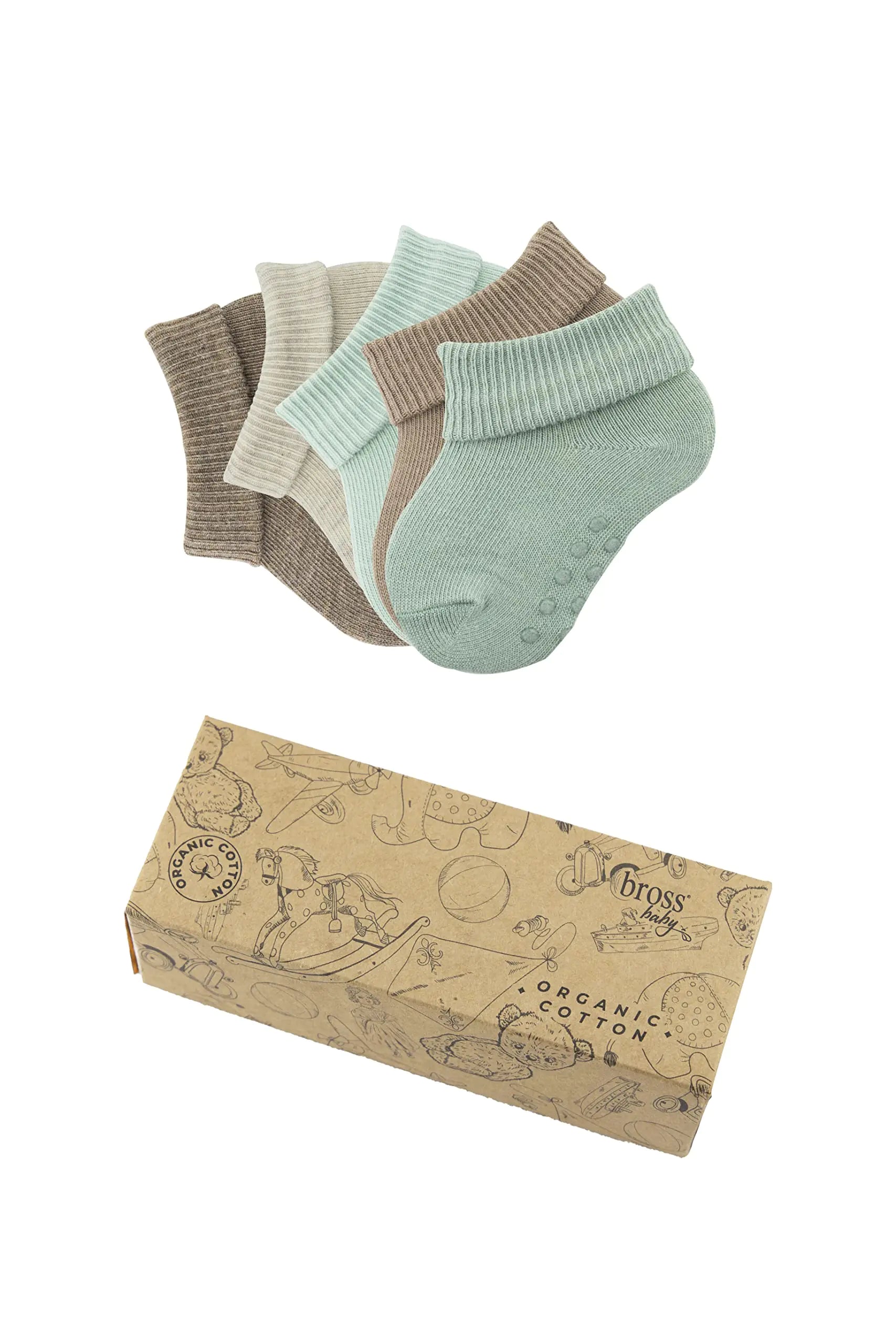 BROSS Unisex Baby Socks&Organic Cotton Baby Socks&Baby Girl Socks&Baby Boys Socks&Colourful 5 pieces Newborn&Infant&Toddler (1 - 3 Years) - Regenerative Marketplace
