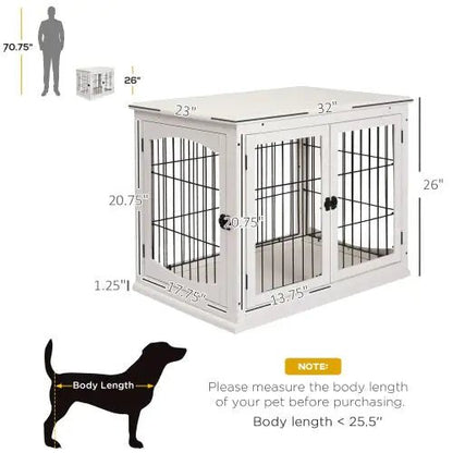 Small Kennel End Table With Two Open Sides And Lockable Door - Regenerative Marketplace