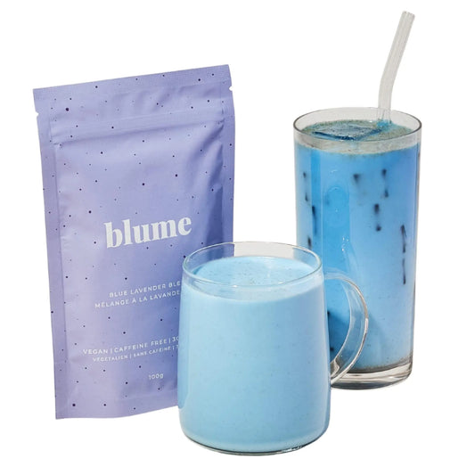 Blume Blue Lavender Latte - Calming Lavender Powder for Drinks - Lavender Milk Tea Drink Mix with Blue Spirulina and Coconut Milk - 30 Servings - Regenerative Marketplace