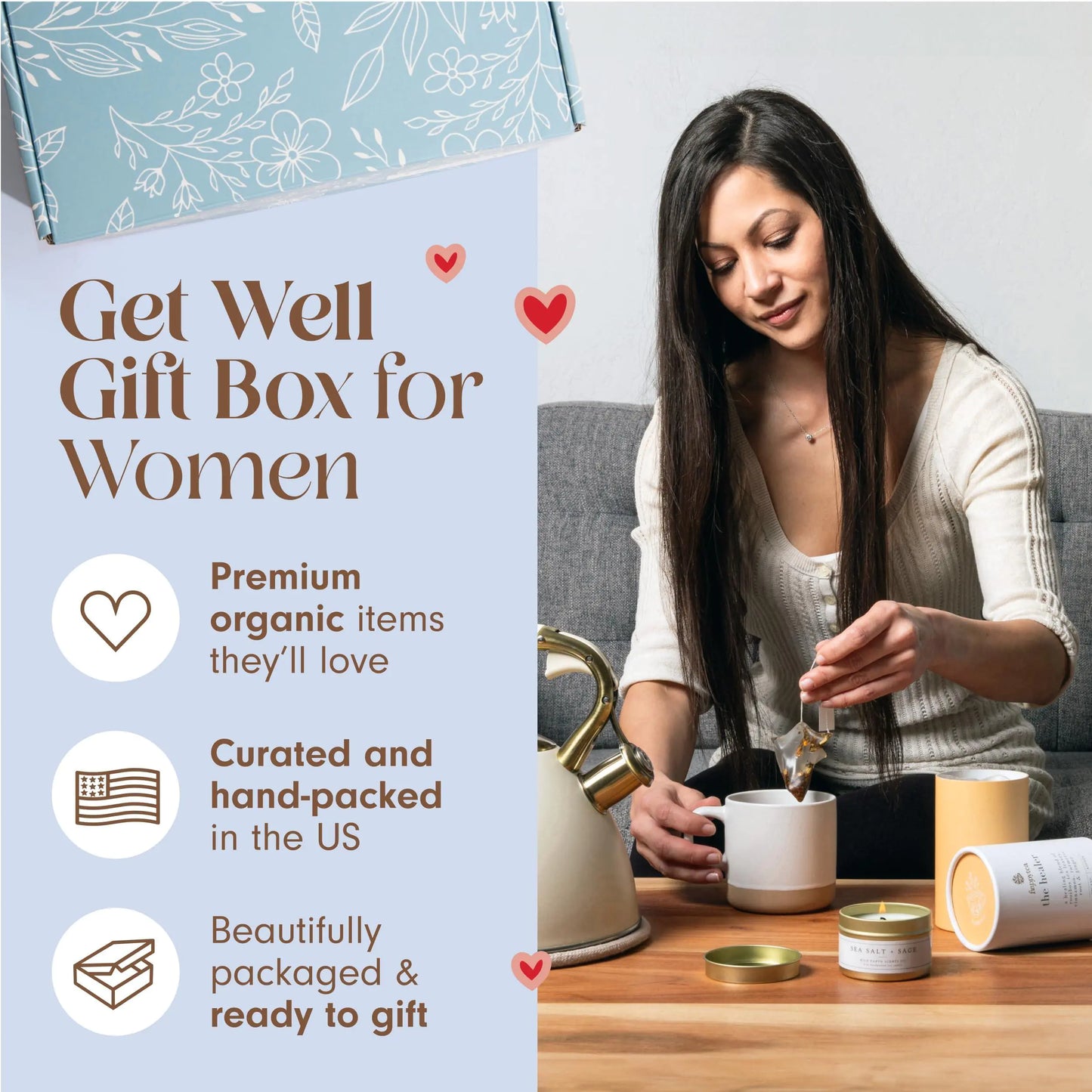 Thank You Gift Box for Women Cozy Appreciation Set with Socks Mug Organic Lemon - Regenerative Marketplace
