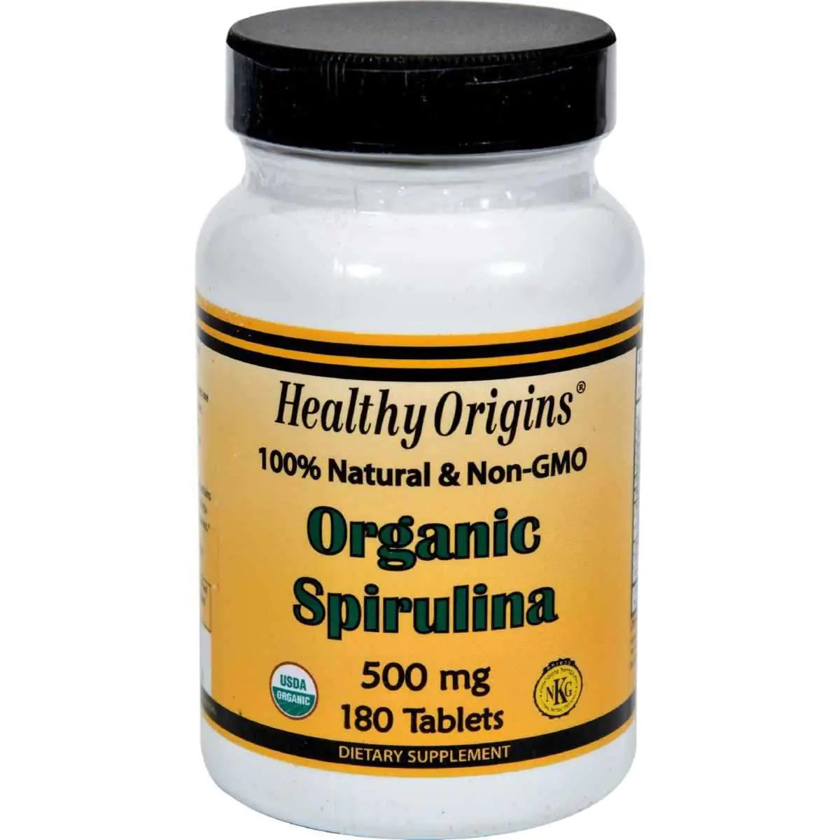 Healthy Origins Organic and Kosher Spirulina 500 mg 180 Tablets
