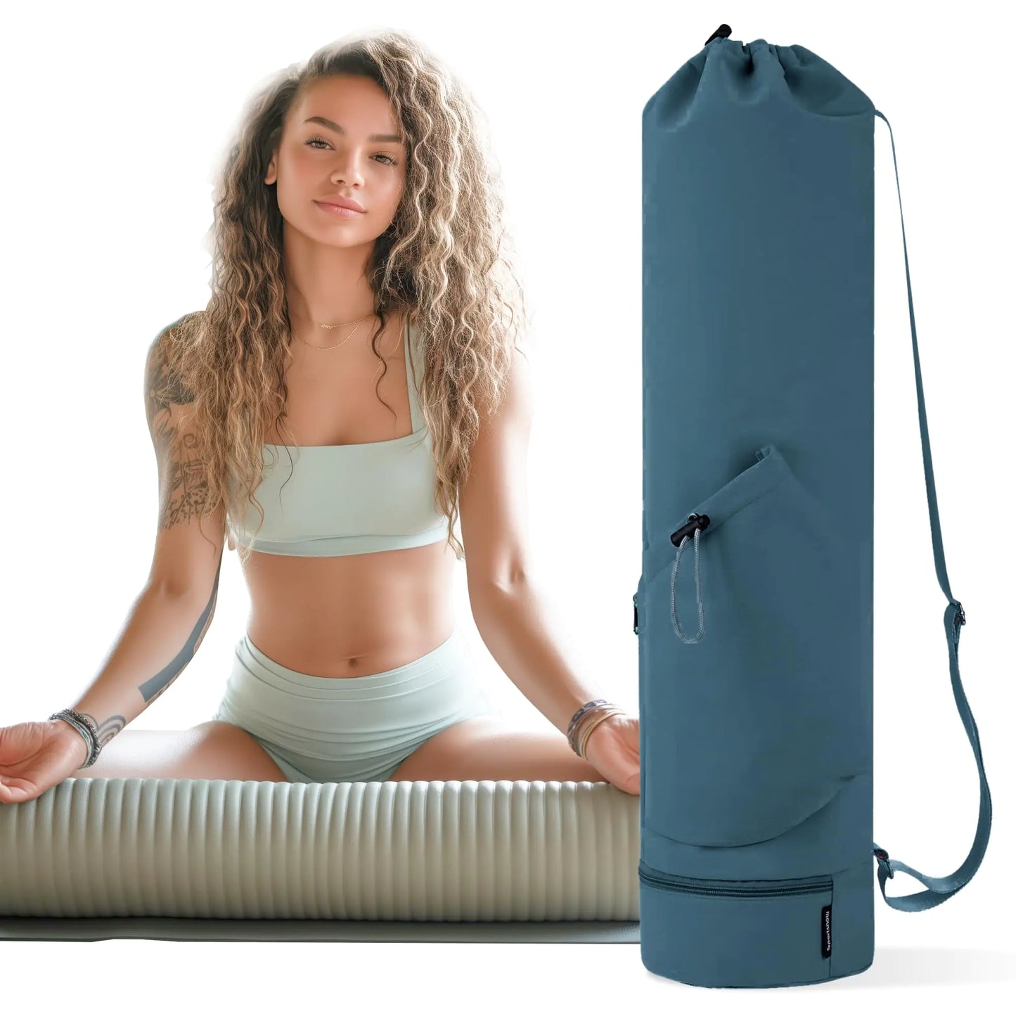 BIOPRONEXT Yoga Mat Bag Сarrier - Multi - Functional Yoga Mat Carrier Bag with Water Bottle Pocket - Versatile Gym Yoga Mat Bags for Women - Yoga Bag for Mat with Adjustable Strap - Premium Yoga Carrier - Regenerative Marketplace