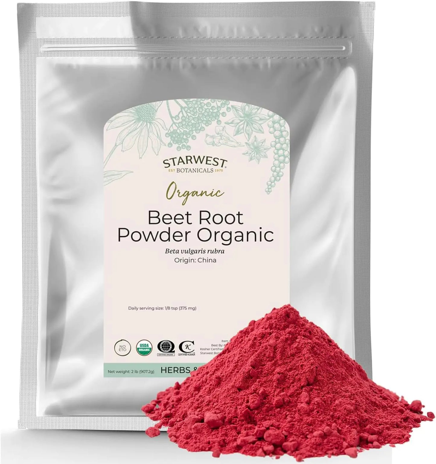 Starwest Botanicals Organic Beet Root Powder 2 Pound | USDA Organic Certified - Regenerative Marketplace