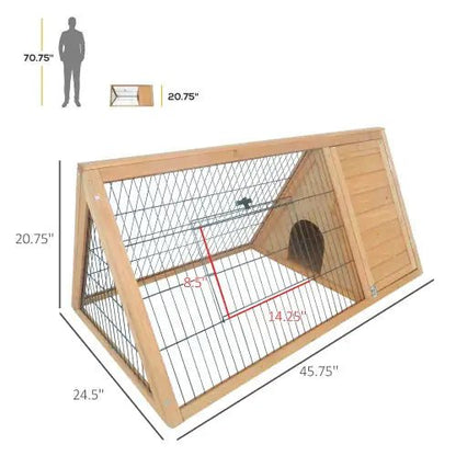 Wooden A - frame Outdoor Rabbit Cage Small Animal Cage - Regenerative Marketplace