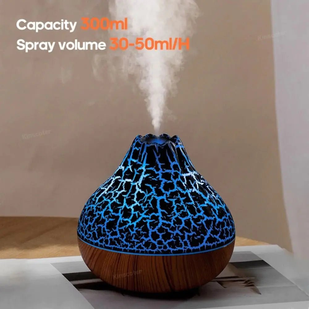 Volcano Black Crackle LED Aromatherapy Diffuser - Regenerative Marketplace