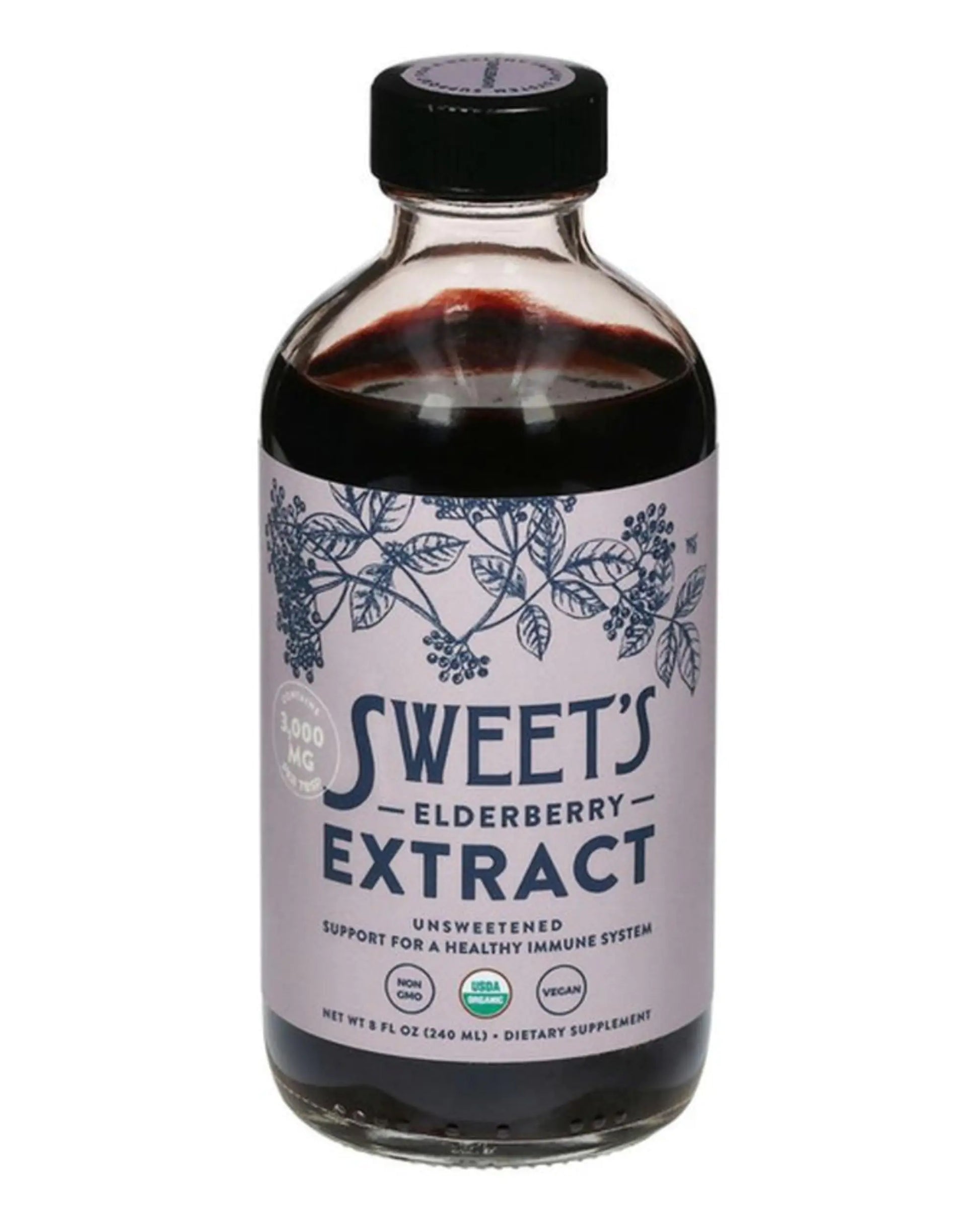 Organic Elderberry Extract | Unsweetened Elderberry Immune Support | Vegan | Keto and Diabetic Friendly | 8 fl oz Bottle | Alcohol - Free | Certified USDA Organic - Regenerative Marketplace