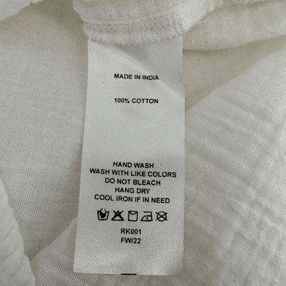 Quince White Organic Cotton Gauze Roll Sleeve Shirt sz S Women's Short Sleeve - Regenerative Marketplace