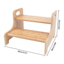 High Beds Bed Steps For Adults Two Step Stool Stair Ladder Bamboo Kitchen Home - Regenerative Marketplace
