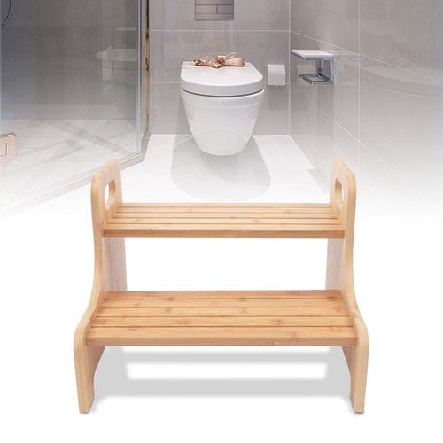 High Beds Bed Steps For Adults Two Step Stool Stair Ladder Bamboo Kitchen Home - Regenerative Marketplace