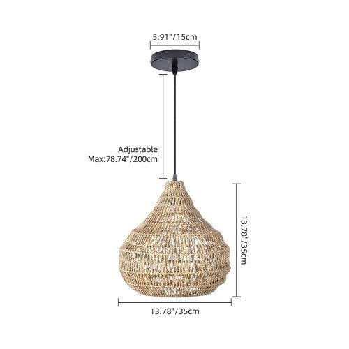 1 Light Seagrass Pendant Light for Kitchen Island, Farmhouse Rustic 13.77''W ... - Regenerative Marketplace