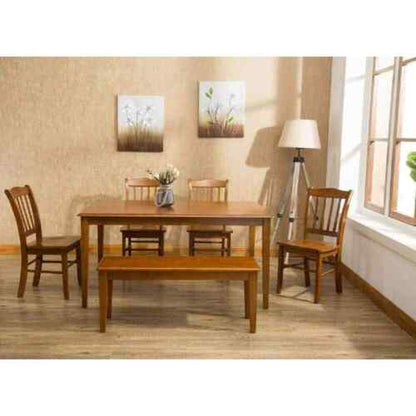 Boraam Bench 44 - in Shaker Constructed Eco - friendly Rubber Wood Frame Walnut - Regenerative Marketplace