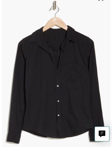 Frank & Eileen Organic Cotton Button - Up Shirt Black XS $228 - Regenerative Marketplace