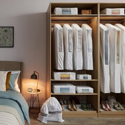 Luxury Organic Cotton Garment Storage Bag - Short 40 Inch - Breathable & Moth... - Regenerative Marketplace
