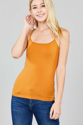 Womens Cotton Camisole Spaghetti Strap Plain Casual Tank Top Stretch - Regenerative Marketplace