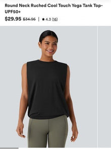 Halara Ruched round neck yoga shirt large, NWT - Regenerative Marketplace