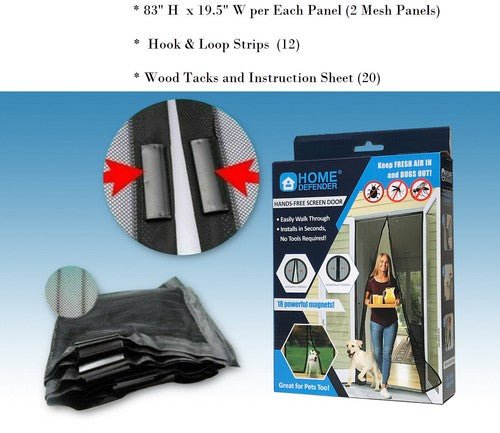 Hands - Free Mesh Magnet Screen Door Net Curtain For Bug Mosquito Fly Pet Friendly - Regenerative Marketplace