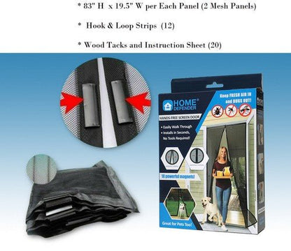 Hands - Free Mesh Magnet Screen Door Net Curtain For Bug Mosquito Fly Pet Friendly - Regenerative Marketplace
