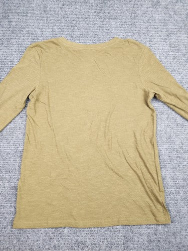 Pact Lizard London Slub Henley Tee Olive Green Organic Cotton Long Sleeve Sz S - Regenerative Marketplace