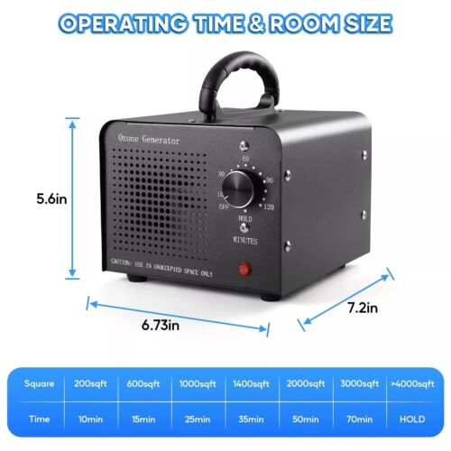 36000mg/h Ozone Generator Machine Air Purifier Ionizer Ozonator Timer for Home - Regenerative Marketplace