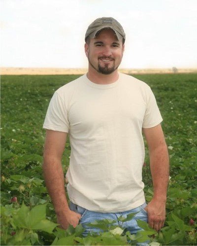 Organic Cotton Men's Short Sleeve Tee Shirts Made in USA Natural color - Regenerative Marketplace