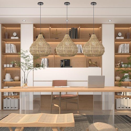 1 Light Seagrass Pendant Light for Kitchen Island, Farmhouse Rustic 13.77''W ... - Regenerative Marketplace