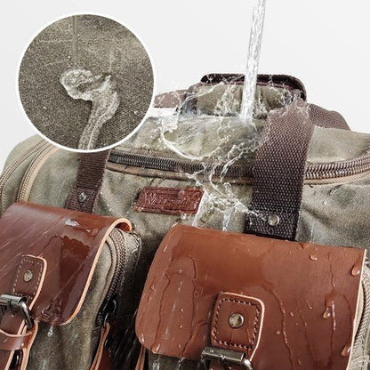 Waxed Canvas Duffle Bag - 50L Waterproof Weekender Overnight Travel Bag - Regenerative Marketplace