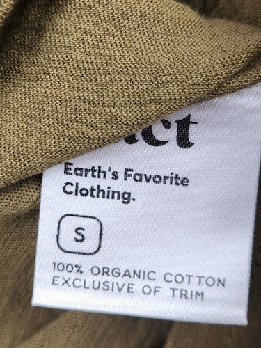 Pact Lizard London Slub Henley Tee Olive Green Organic Cotton Long Sleeve Sz S - Regenerative Marketplace