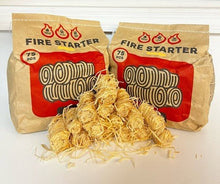150 Eco Fire Starters (2×75)–Wood Wool & Wax Firelighters,BBQ Campfire Fireplace - Regenerative Marketplace