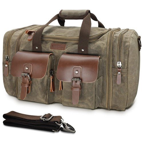 Waxed Canvas Duffle Bag - 50L Waterproof Weekender Overnight Travel Bag - Regenerative Marketplace