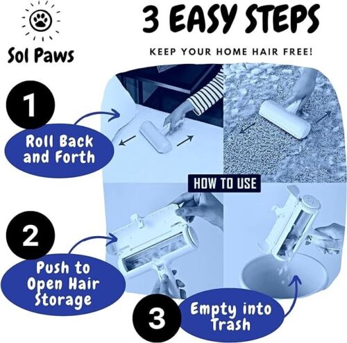 Reusable Dog Cat Pet Hair Remover Roller for Furniture, Couch, Carpet, Car Seat. - Regenerative Marketplace