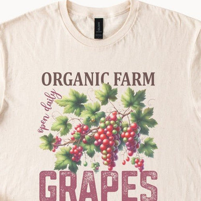 Farm Fresh Grapes Tee Organic Fruit Graphic T Shirt - Regenerative Marketplace