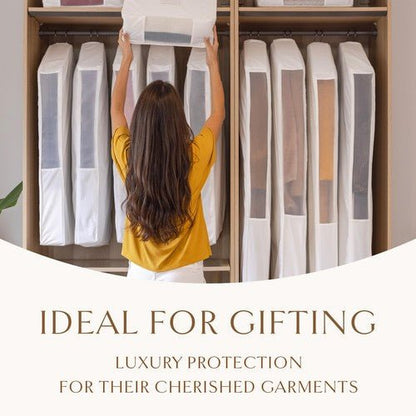 Luxury Organic Cotton Garment Storage Bag - Short 40 Inch - Breathable & Moth... - Regenerative Marketplace