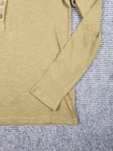 Pact Lizard London Slub Henley Tee Olive Green Organic Cotton Long Sleeve Sz S - Regenerative Marketplace
