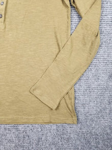 Pact Lizard London Slub Henley Tee Olive Green Organic Cotton Long Sleeve Sz S - Regenerative Marketplace