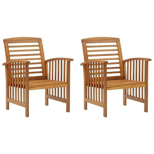 Garden Chair Set of 2 Natural wood Solid acacia wood Standard - Regenerative Marketplace