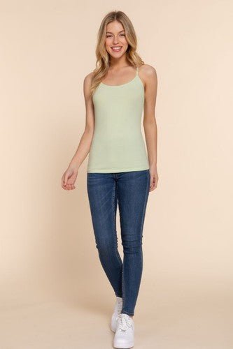 Womens Cotton Camisole Spaghetti Strap Plain Casual Tank Top Stretch - Regenerative Marketplace