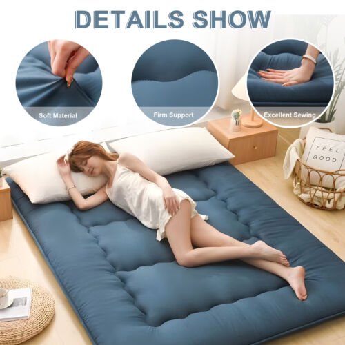 Japanese Futon Mattress Soft Tatami Floor Sleep Mat Foldable for Travel Camping - Regenerative Marketplace