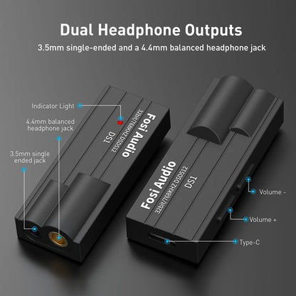 Fosi Audio DS1 DSD512 HiFi DAC Headphone Amplifier Mini Audio USB Amp 3.5/4.4MM - Regenerative Marketplace