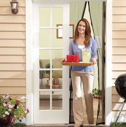Hands - Free Mesh Magnet Screen Door Net Curtain For Bug Mosquito Fly Pet Friendly - Regenerative Marketplace