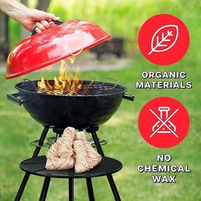 150 Eco Fire Starters (2×75)–Wood Wool & Wax Firelighters,BBQ Campfire Fireplace - Regenerative Marketplace