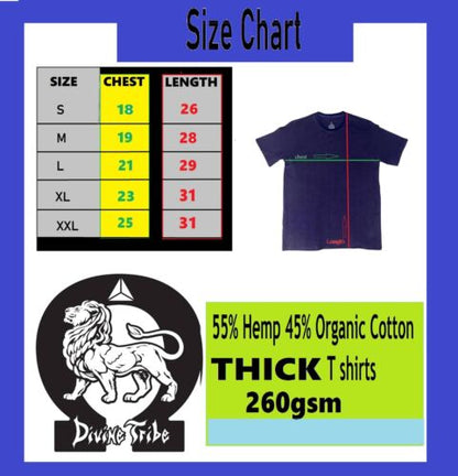 Divine Tribe Hemp Cotton T-Shirt Heavyweight Organic Durable Eco - Friendly S - XXL - Regenerative Marketplace