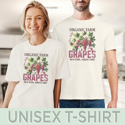 Farm Fresh Grapes Tee Organic Fruit Graphic T Shirt - Regenerative Marketplace