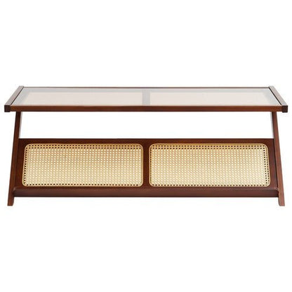 Rattan Coffee Table Z - Shaped Rattan Coffee Table 1 - Tier for Living Room - Regenerative Marketplace