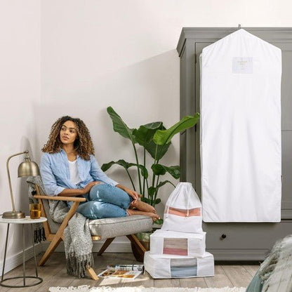Luxury Organic Cotton Garment Storage Bag - Long 58 Inch Dress Bag - Breathab... - Regenerative Marketplace