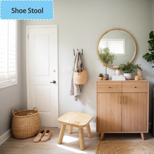 Small Wooden Step Stool Plant with Non - Slip Foot Mat Portable for Sitting - Regenerative Marketplace