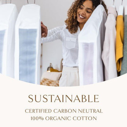 Luxury Organic Cotton Garment Storage Bag - Long 58 Inch Dress Bag - Breathab... - Regenerative Marketplace