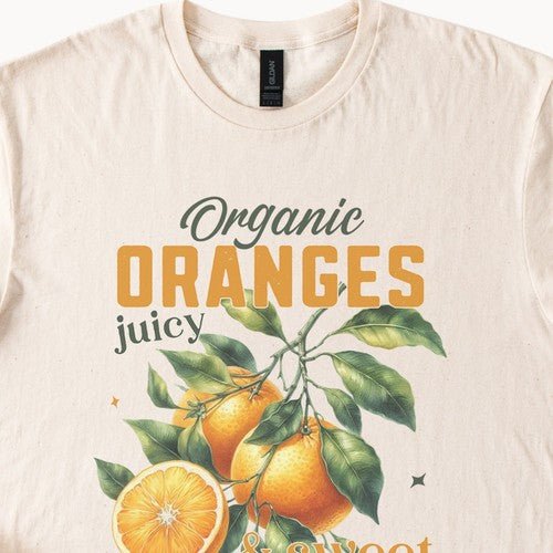 Organic Oranges Tee Juicy Sweet Citrus Fruit TShirt - Regenerative Marketplace