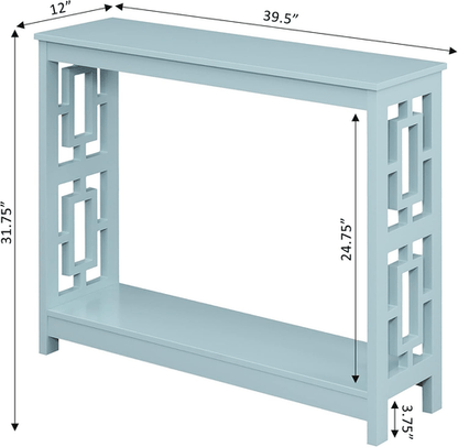Town Square Console Table with Shelf, Sea Foam - Regenerative Marketplace