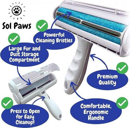 Reusable Dog Cat Pet Hair Remover Roller for Furniture, Couch, Carpet, Car Seat. - Regenerative Marketplace